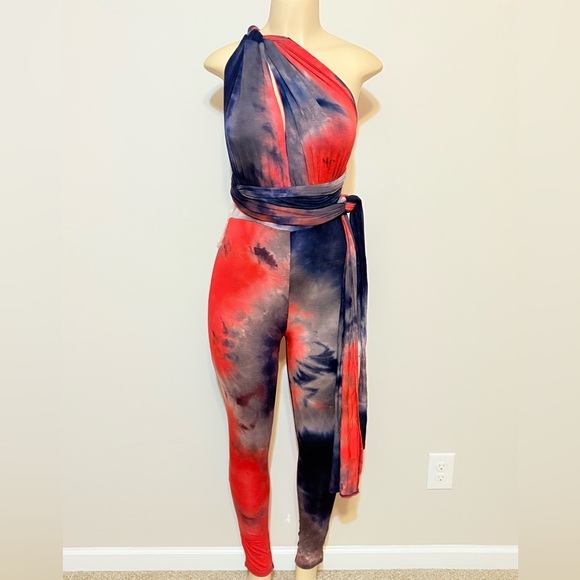 Multicolored tie dye one piece bodysuitt - Picture 1 of 9
